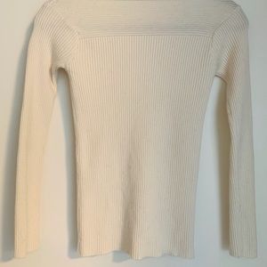 BRAND NEW Ribbed beige long sleeved top (Small)